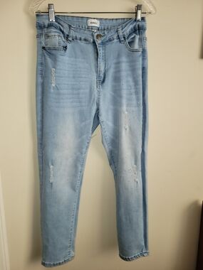 BAMBOO Light Blue Distressed Skinny Jeans